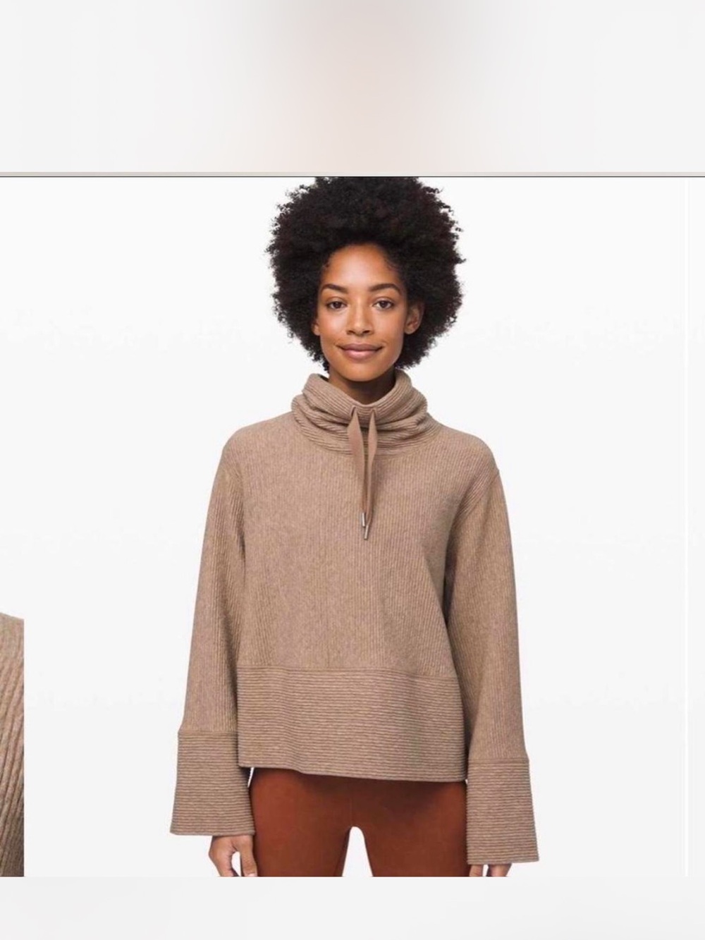Lululemon Retreat Yourself Mockneck Pullover - Heathered Soft Sand